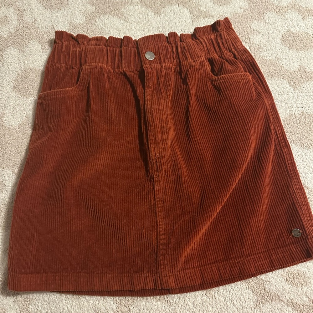 Roxy Burnt Orange Corduroy Mini Skirt